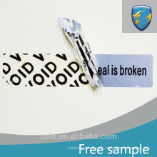 Customized Professional Good price of tamper proof void security seal with serial number